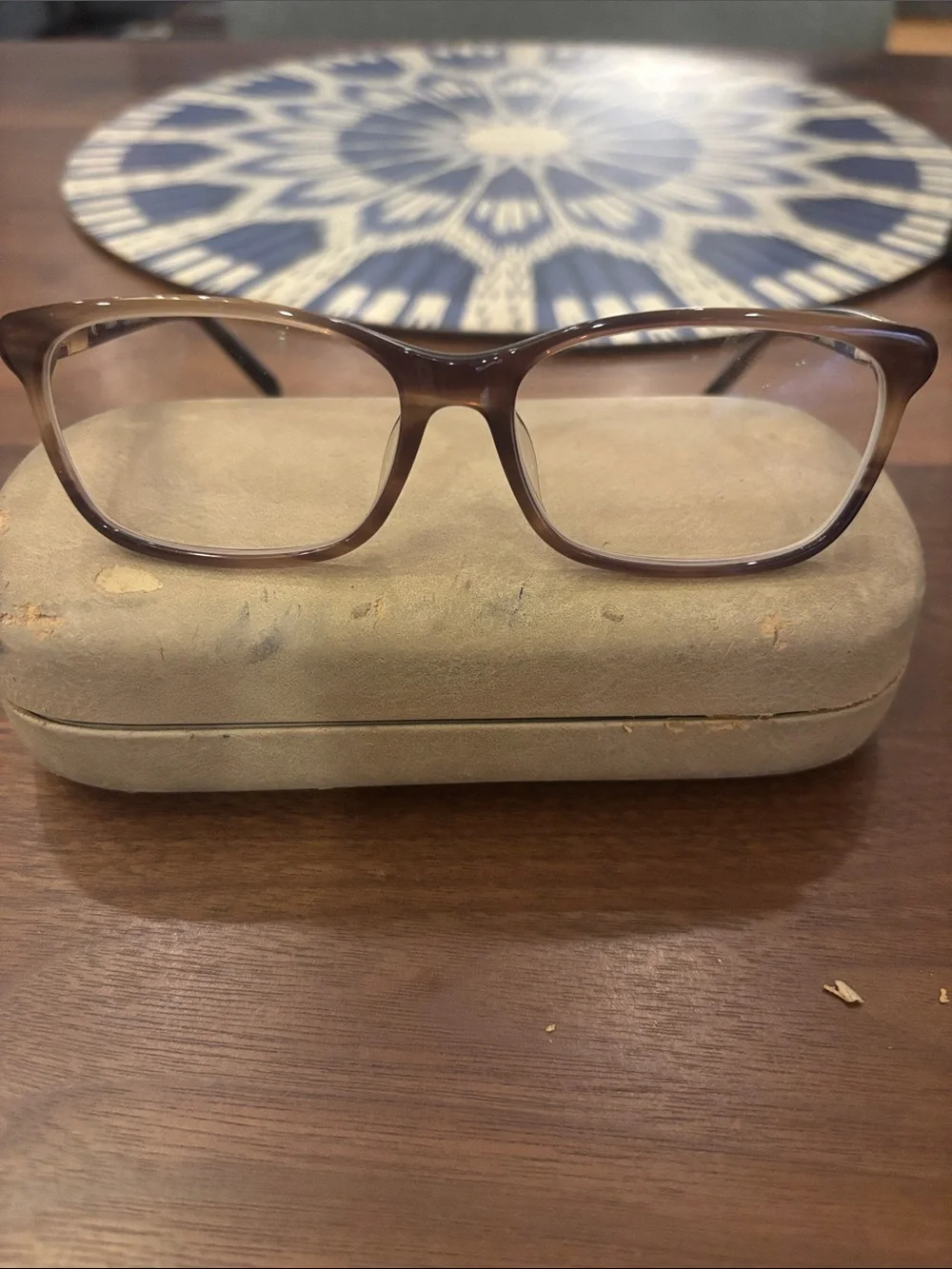 Chloe Translucent Light Brown Rectangle Eyeglasses